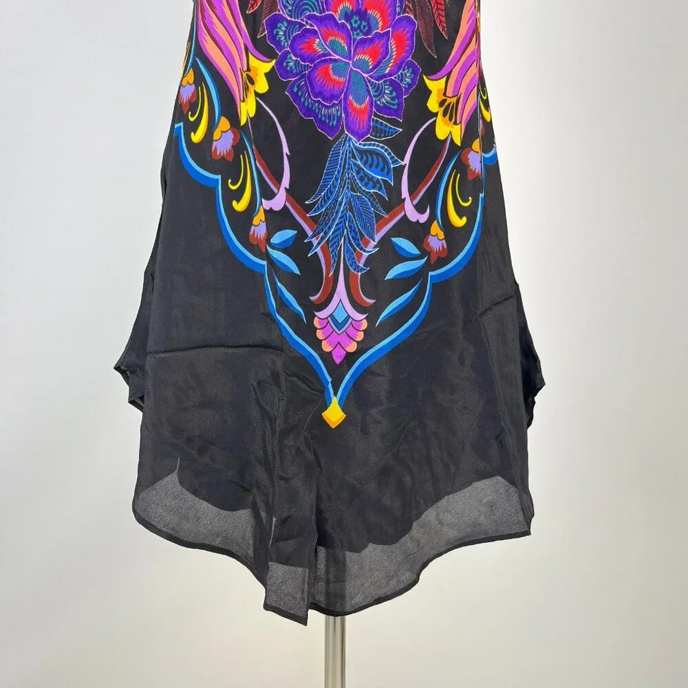 NWT Johnny Was Jade Women's Devi Silk Blend Halter Floral Blouse Size M - Picture 4 of 12